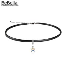 BeBella-gargantilla de cadena de cuerda negra para mujer y niña, collar de estrella con cristales de Swarovski, regalo de joyería 2024 - compra barato