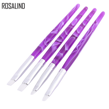 ROSALIND 4 шт./лот кисть для дизайна ногтей, УФ-гель для рисования, кисть для рисования, ручка для инструмент для маникюра сделай сам, градиентный фиолетовый цвет 2024 - купить недорого