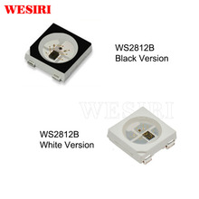 10 ~ 1000 шт. WS2812B светодиодный чип 5050 RGB SMD Черный/Белый версия WS2812 индивидуально адресуемый цифровой светодиод DC5V 2024 - купить недорого