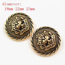 Free shipping 10pcs/Lot Dia 18/22/25mm,Gold Color,Metal Rub paint style Buttons, garment accessories DIY materials,LL-028 2024 - buy cheap