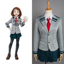 Uniforme escolar de Midoriya, conjunto completo de Cosplay, Izuku, Bakugou, Katsuki, gris, My Hero Academia, OCHACO URARAKA 2024 - compra barato