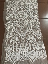 Tela de tul bordada con lentejuelas tela de encaje africano francés z-han6115 para vestido de boda 2024 - compra barato