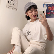 New aesthetic Harajuku short-sleeved shirt ins cotton t shirt for woman Graphic Tees Hipster Tumblr Cozy tops drop ship 2024 - buy cheap