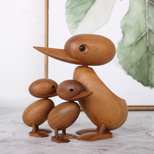 Nordic Classic Wood Duck Decoration Handmade Puppet Creative Home Wood carving Crafts Cabinet Ornament Desktop Decoration Gift 2024 - buy cheap