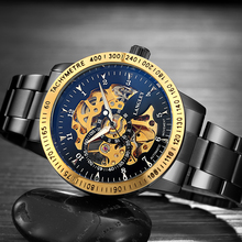 Relógio de pulso mecânico masculino de luxo, esqueleto, marca famosa, vintage, aço inoxidável, automático, 2018 2024 - compre barato