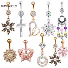 TIANCIFBYJS Mix 20 Styles 14G Stainless Steel Dangling Belly Button Rings Screw Navel Bars Barbell Body Piercing Tragus Jewelry 2024 - buy cheap
