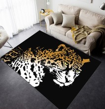 Alfombra moderna con estampado de leopardo y tigre para sala de estar, Felpudo de mesita de noche para cocina, pasillo, color blanco y negro 2024 - compra barato