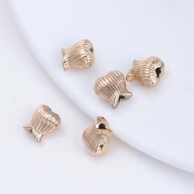 10PCS 8.5MM 24K Champagne Gold Color Plated Brass Flower Bud Beads Spacer Beads High Quality Diy Jewelry Accessories 2024 - buy cheap