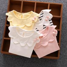 Girls T-shirts Long Sleeve Cotton White Striped T shirt for Girl 2022 Fall Infant Baby Toddler Girl Shirts Kids Clothes JW6667 2024 - buy cheap