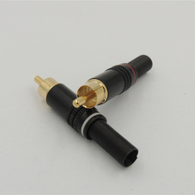 RCA Male Plug connector Soldering Audio Video In-Line Jack Adapter with Spring Strain Relief Gold Plated 2024 - buy cheap