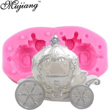 3D Pumpkin Carriage Silicone Candle Mold Fondant Wedding Cake Decorating Tools Chocolate Mould Resin Clay Soap Molds XL078 2024 - buy cheap