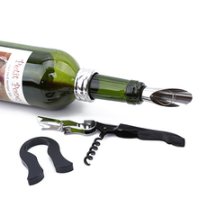 4 pcs/set Red Wine Opener Stainless Steel Pourer Wine Ring Bottle Plug Sea Horse Knife Wine Bottle Opener 2024 - buy cheap
