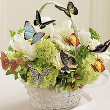 Pintura 3d com diamantes para ponto cruz, cestas de flores com ponto cruz, mosaico completo de strass, pintura decorativa de borboleta, imagem bordada com miçangas 2024 - compre barato