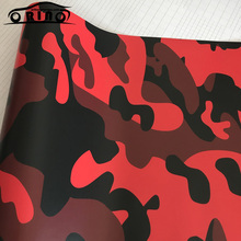 Adesivo camuflado automotivo, 50cm x 200cm, preto, vermelho, camuflagem, carro, adesivo, bolha de ar, motocicleta, scooter, adesivo de decalque, embrulho 2024 - compre barato