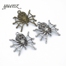 Yucozinhar 6 peças amuletos de aranha antigo cor prateada pingente ajustável braceletes joias achados acessórios diy 28*27mm d956 2024 - compre barato