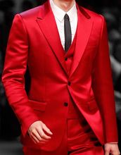 Terno de casaco e calça em cetim masculino, mais recente design com jaqueta slim fit, 3 peças, personalizado, moda do noivo, 2017 2024 - compre barato