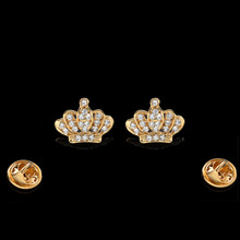 Luxury  Royal Crown Crystal Charms Brooch Suit Shirt Collar Pin Gift ee 2024 - buy cheap