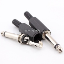 40pcs Jack 6.5 6.35mm Audio Large Two-core 6.5mm Plug for Mono-channel Welded Microphone Plug 2024 - buy cheap