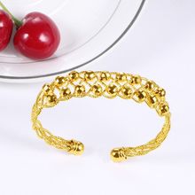 MxGxFam 24 k Pure Gold color Weave Beads Bangles and Bracelets for Women Fashion Jewelry 2024 - buy cheap