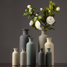 Керамическая ваза в полоску, традиционная керамическая ваза для сушеных цветов, Скандинавское украшение для дома, современные аксессуары для украшения дома 2024 - купить недорого