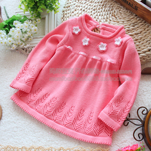 Retail new  spring autumn kids clothes girl sweater pullover baby knitted sweater skirt top baby outerwear 2024 - buy cheap