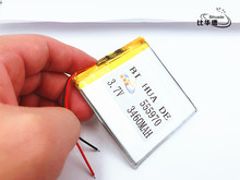 Li-Po 1pcs/lot  Dual handsome 3.7V lithium polymer battery 555970 3460mah MP3 MP4 MP5 small toys 2024 - buy cheap