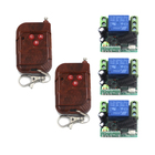 Sistema de interruptor de controle remoto sem fio dc 12v 1ch rf, 2x transmissores 3 botões + 3 x receptor alternância/momentânea 315/433mhz sku: 5382 2026 - compre barato