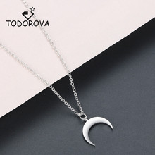 Todorova Stainless Steel Jewelry OX Horn Pendant Necklace Crescent Moon Necklace Gifts for Women Femme Collare Mujer Bijoux 2024 - buy cheap