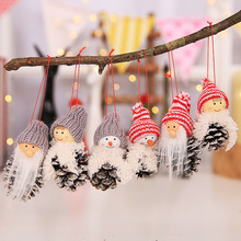 2018 New Santa Claus Christmas Hanging Ornaments Pine Cone Xmas Doll Gift 3Pcs/Set Tree Pendant Christmas Decorations For Home 2024 - buy cheap