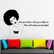 Africa Wall Decal Vinyl Stickers Beauty Salon Wall Decals Home Interior Design Art Office Murals African Women Art Mural C07 2024 - buy cheap