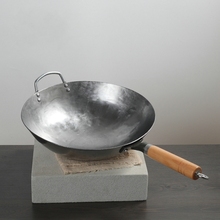 Wok de hierro chino hecho a mano, sartén antiadherente, olla de Gas sin recubrimiento, utensilios de cocina 2024 - compra barato