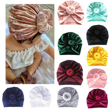 Gorro para bebês de veludo em 11 cores, chapéu feminino de rosquinha para inverno, turbante para crianças, adereços para fotos, 1 peça, primavera 2019 2024 - compre barato