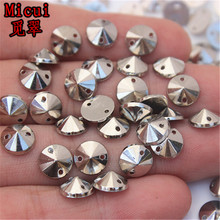 Micui 100 шт. 8 мм круглые стразы, Пришивные акриловые кристаллы, каменные Швейные Аппликации с плоским основанием для рукоделия, одежды MC733 2024 - купить недорого