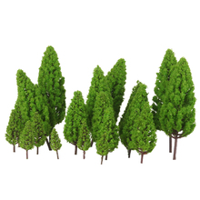 20pcs Plastic Tower Shaped Trees Model Train Scenery Diorama Layout Accessory Scale 1:50-400 Light Green 2024 - buy cheap