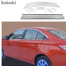 Cubierta embellecedora de acero inoxidable para ventana de coche, embellecedor de columna media, Pilar, para Toyota Vios/Yaris Sedan 2014, 2015, 2016 2024 - compra barato