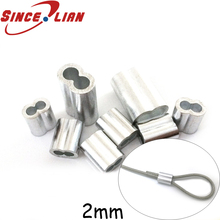 Abrazaderas de doble orificio de 2mm M2, accesorios de Cable de aluminio, en forma de manga, pinza de cuerda, 200 Uds. 2024 - compra barato