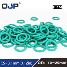 10PCS/lot Rubber Ring Green FKM O ring Seal 3.1mm Thickness OD10/11/12/13/14/15/16/17/18/19/20mm ORings Seal Oil Gasket Washer 2024 - buy cheap