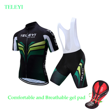 Pro gel pad cycling jersey set 2020 Men's short sleeve BIB pants Maillot mtb road bike clothing Sport bicycle clothes kit dress 2024 - buy cheap