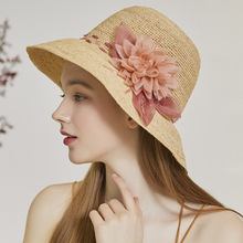 Raffia Straw Hat Female Summer Sun Protection Flower Cap Women Shopping Trip Travel Holiday Sunshade Anti-ultraviolet Hats H6577 2024 - buy cheap