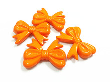 Wholesale !     46x36mm 60pcs/lot  Orange  Acrylic Bow Beads  Free Shipment ! 2024 - buy cheap