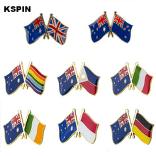 Bandeira da amizade de austrália botões de metal para roupas ícone mochila broches pinos para festa de reunião 2024 - compre barato