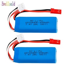 Ewellsold-batería Lipo 20C de 7,4 V, Cargador USB 2S para 450 mini-q WLtoys K969 k979 K989 K999 P929 P939, 1 unidad, 2 unidades 2024 - compra barato