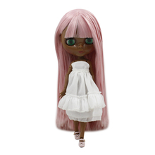 ICY DBS-muñecas Blyth super negras, tono de piel más oscura, piel negra, pelo liso rosa, cuerpo de articulación desnuda 280BL6122 2024 - compra barato