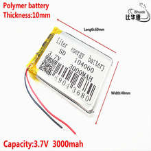 Good Qulity 3.7V,3000mAH 104060 Polymer lithium ion / Li-ion battery for tablet pc BANK,GPS,mp3,mp4 2024 - buy cheap