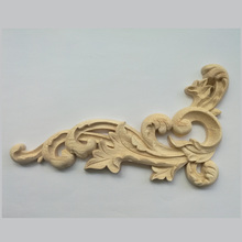 Decorative Wood Appliques Carved Corner Onlay Applique Frame Decorate Wall Door Furniture Decorative Figurines Wooden Miniatures 2024 - buy cheap
