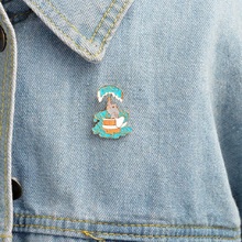Cartoon Cute Bath Elephant Brooch Pin Enamel Blue Animal Icon Brooch for  Backpack Shirt Pin Button Metal Badge Jewelry 2024 - buy cheap