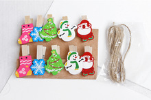 Christmas Series Wood Clothes Pegs for Photo Postcard Peg Clips Paper Peg Craft Clothespin Decoration Clip Office Stationery 2024 - buy cheap