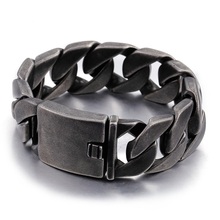 25 MM pulseira tendência pulseira 316L onda da moda dos homens Novos da forma dos homens titanium pulseira jóias 2024 - compre barato