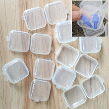 10/20/50Pcs New  Mini Clear Plastic Small Box Hook Jewelry Earplugs Storage Container DIY 2024 - buy cheap