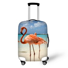 Capa protetora para viagem com estampa de pássaros vermelhos flamingo acessórios de viagem capas de proteção para mala com elástico de 18-32 espaços capa para poeira expansível 2024 - compre barato